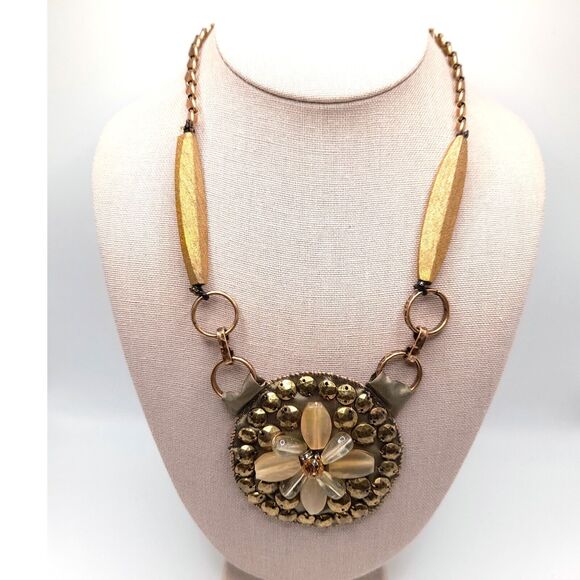 Chico's Large Pendant Necklace, Book Chain, NWT, 24" - Picture 2 of 11